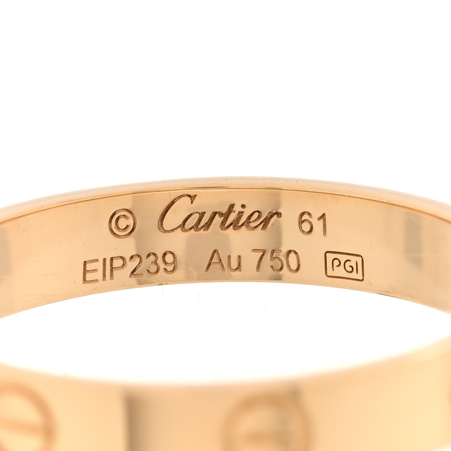 Cartier 18K Yellow Gold 3.5mm LOVE Wedding Band Ring 61 9.5 4 of 4