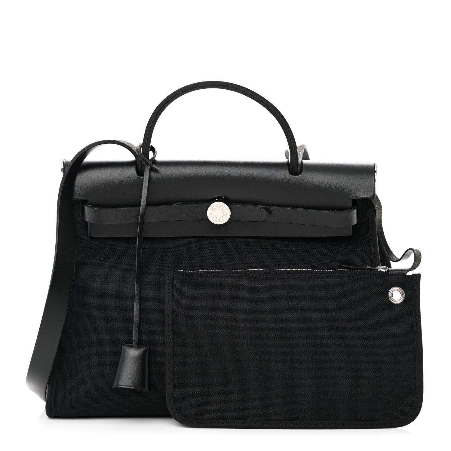 Hermes Military Toile Vache Hunter Herbag Zip PM 31 Black 1 of 14