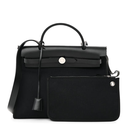 Hermes Military Toile Vache Hunter Herbag Zip PM 31 Black 1 of 14