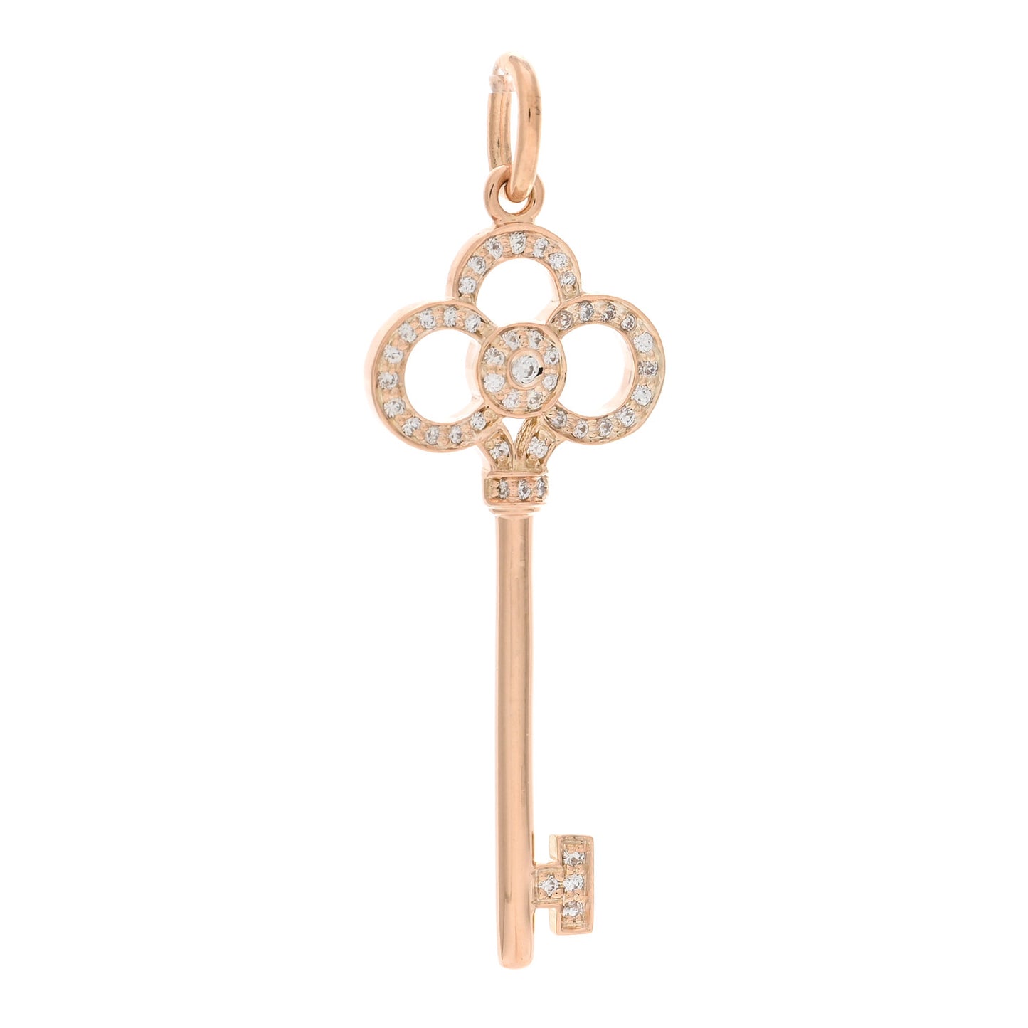 18K Rose Gold Diamond Crown Key Pendant