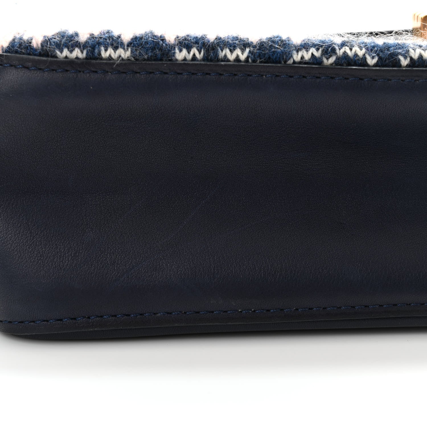 Chanel Smooth Calfskin Knit Nude 2.55 Reissue 225 Flap Navy 17 of 17