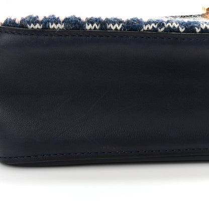 Chanel Smooth Calfskin Knit Nude 2.55 Reissue 225 Flap Navy 17 of 17