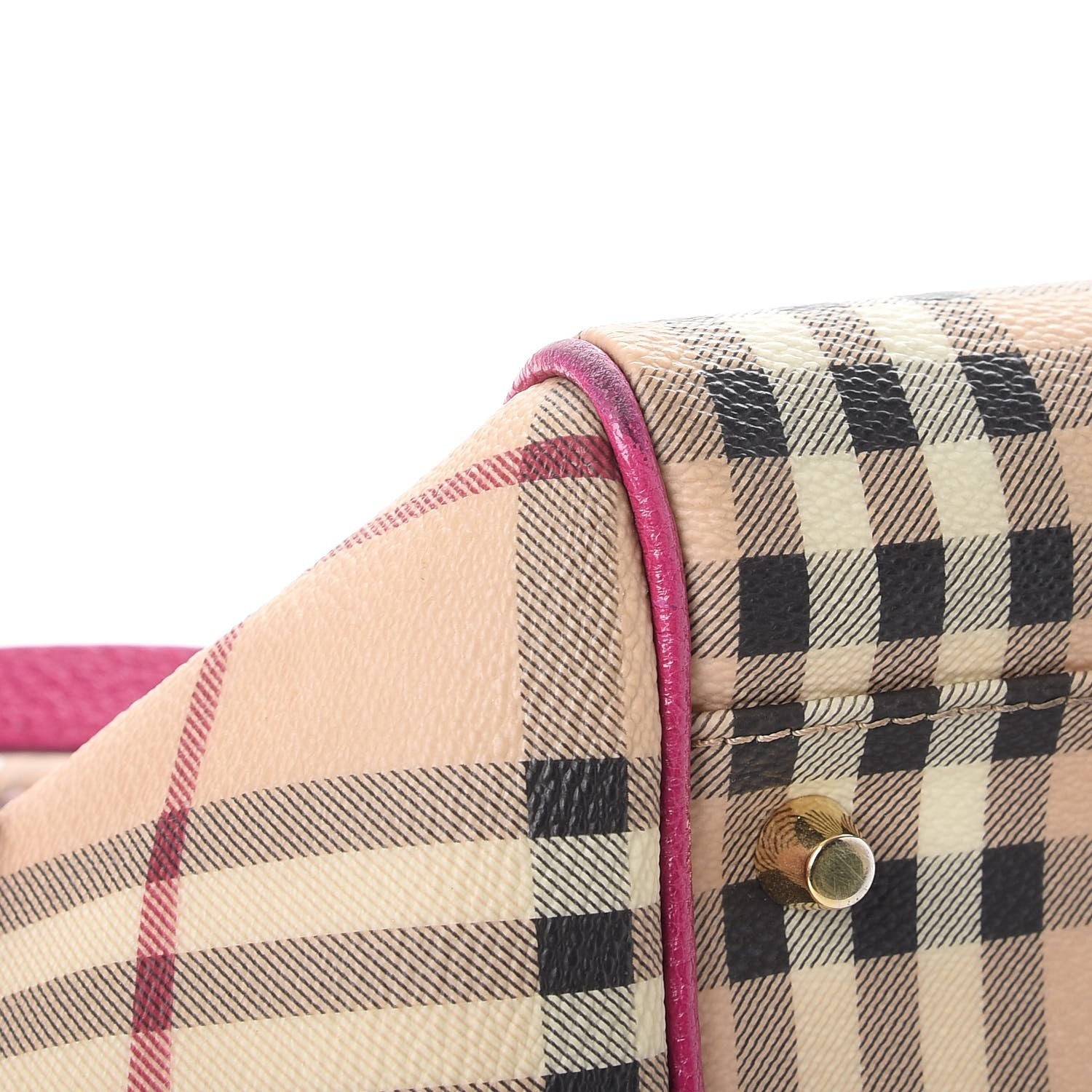 Burberry Haymarket Check Medium Canterbury Tote Bright Rhubarb Pink 10 of 13