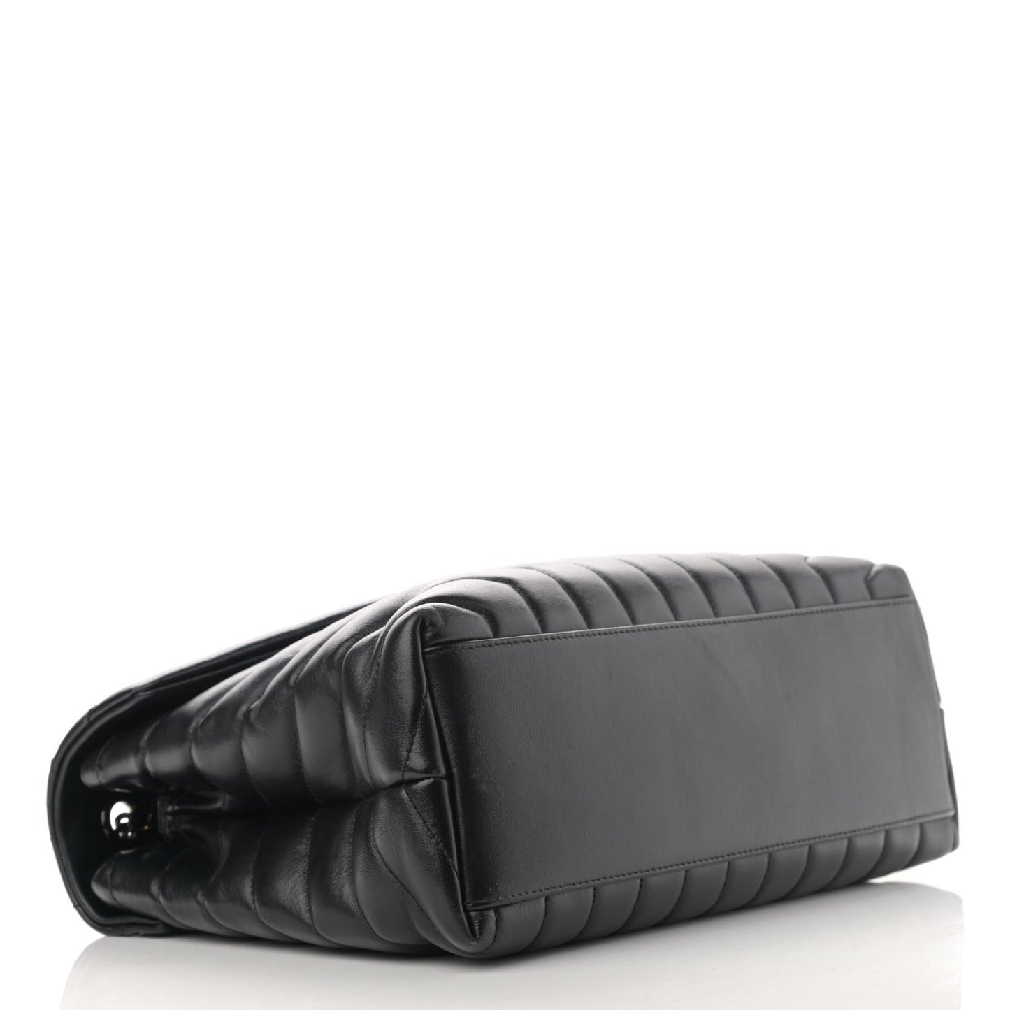 Calfskin Y Quilted Monogram Medium Loulou Chain Satchel Black