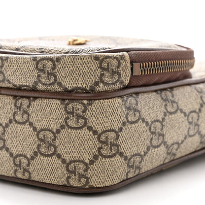 Gucci GG Supreme Monogram Mini Neo Vintage Double Zip Messenger Bag Beige New Acero Crop 11 of 11