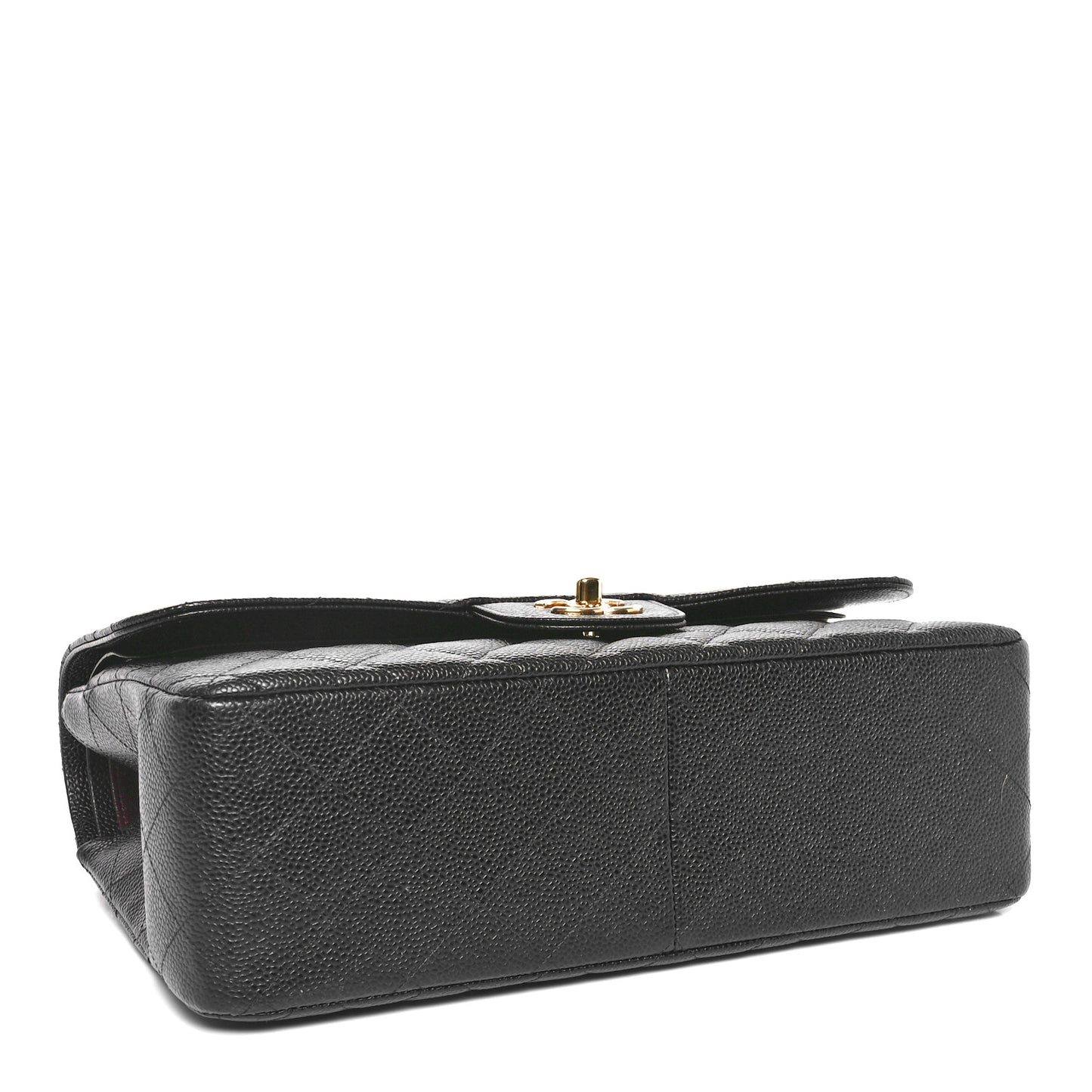 Caviar Quilted Jumbo Double Flap Black