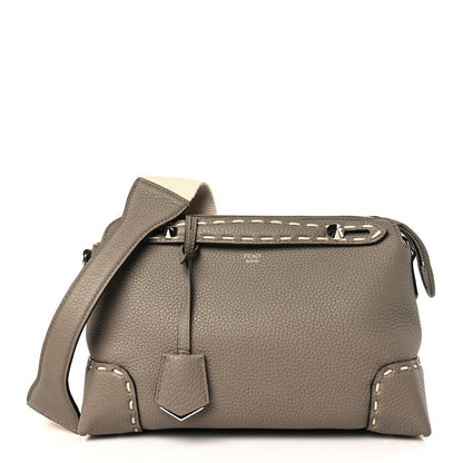 Fendi Vitello Stampa Granata Macro Stitchings Medium By The Way Boston Bag Tartufo 1 of 8