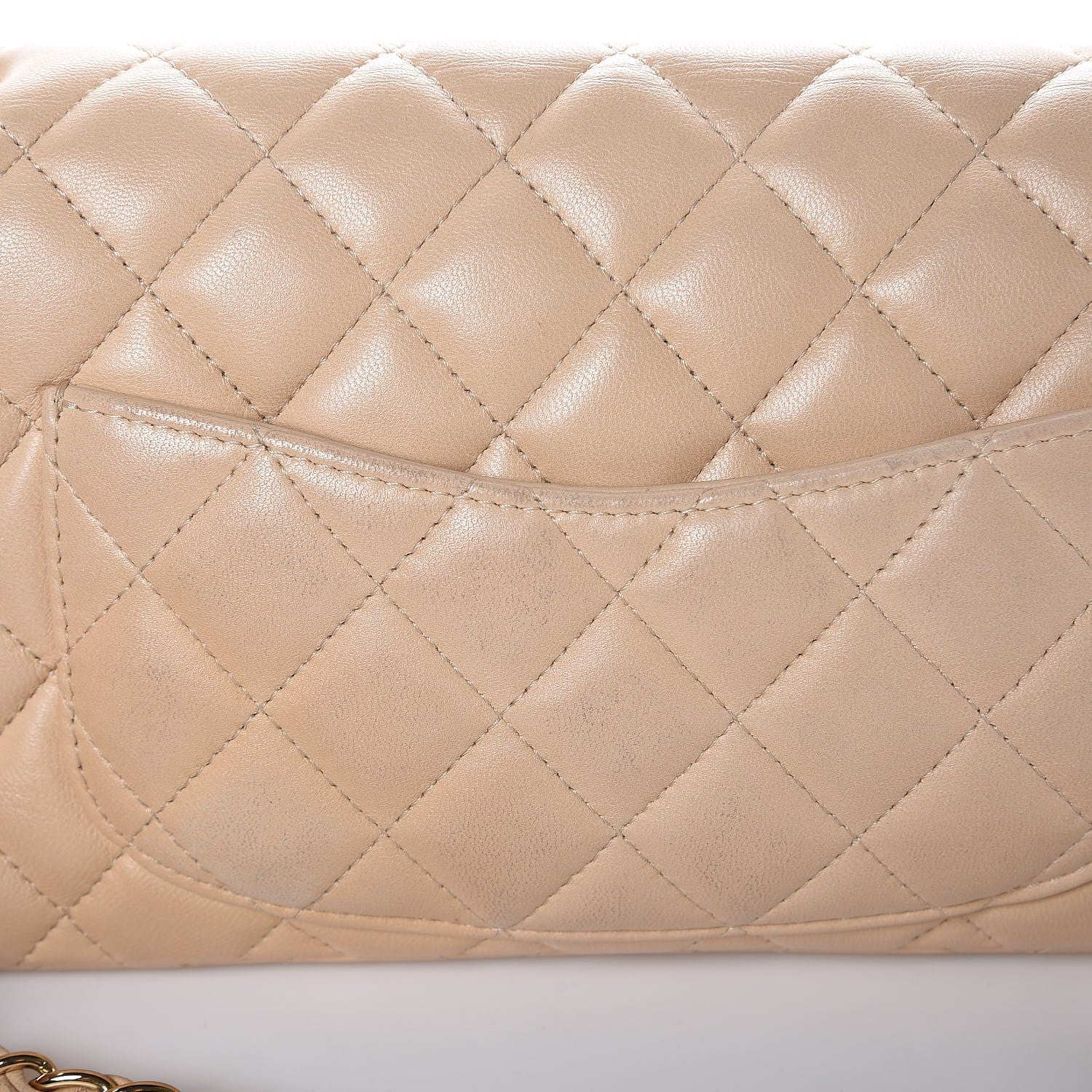 Chanel Lambskin Quilted East West Flap Beige Clair 8 of 10