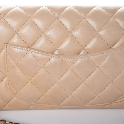 Chanel Lambskin Quilted East West Flap Beige Clair 8 of 10