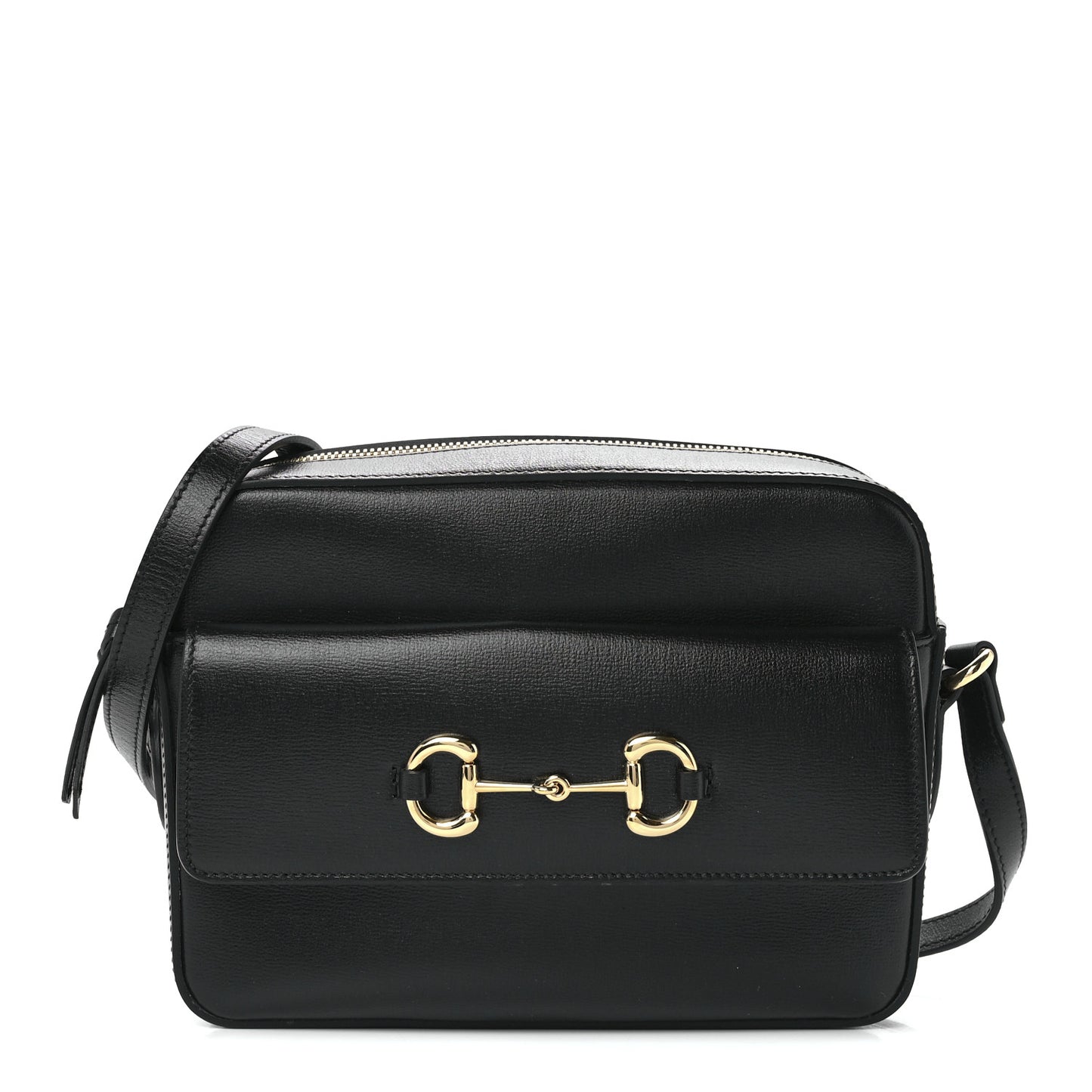 Textured Calfskin Small Horsebit 1955 Shoulder Bag Black