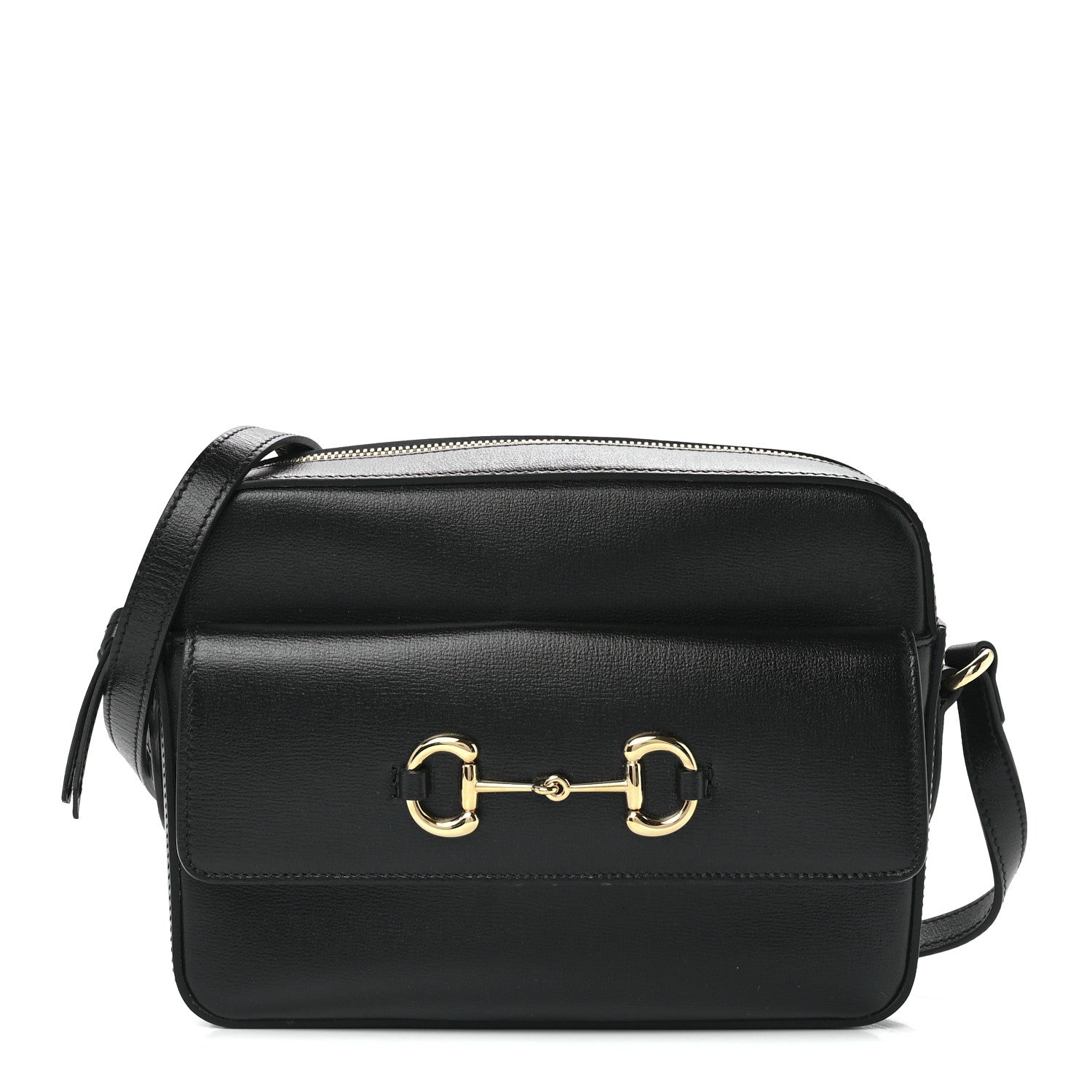 Gucci Textured Calfskin Small Horsebit 1955 Shoulder Bag Black 1 of 11