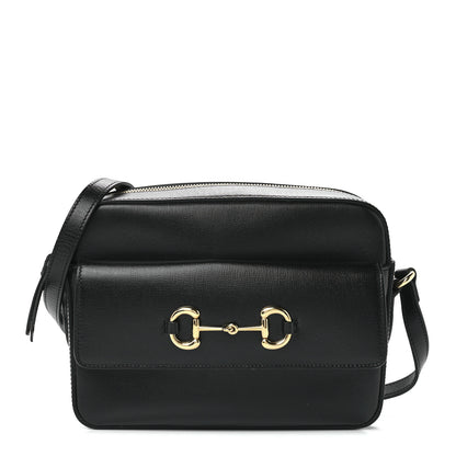 Gucci Textured Calfskin Small Horsebit 1955 Shoulder Bag Black 1 of 11