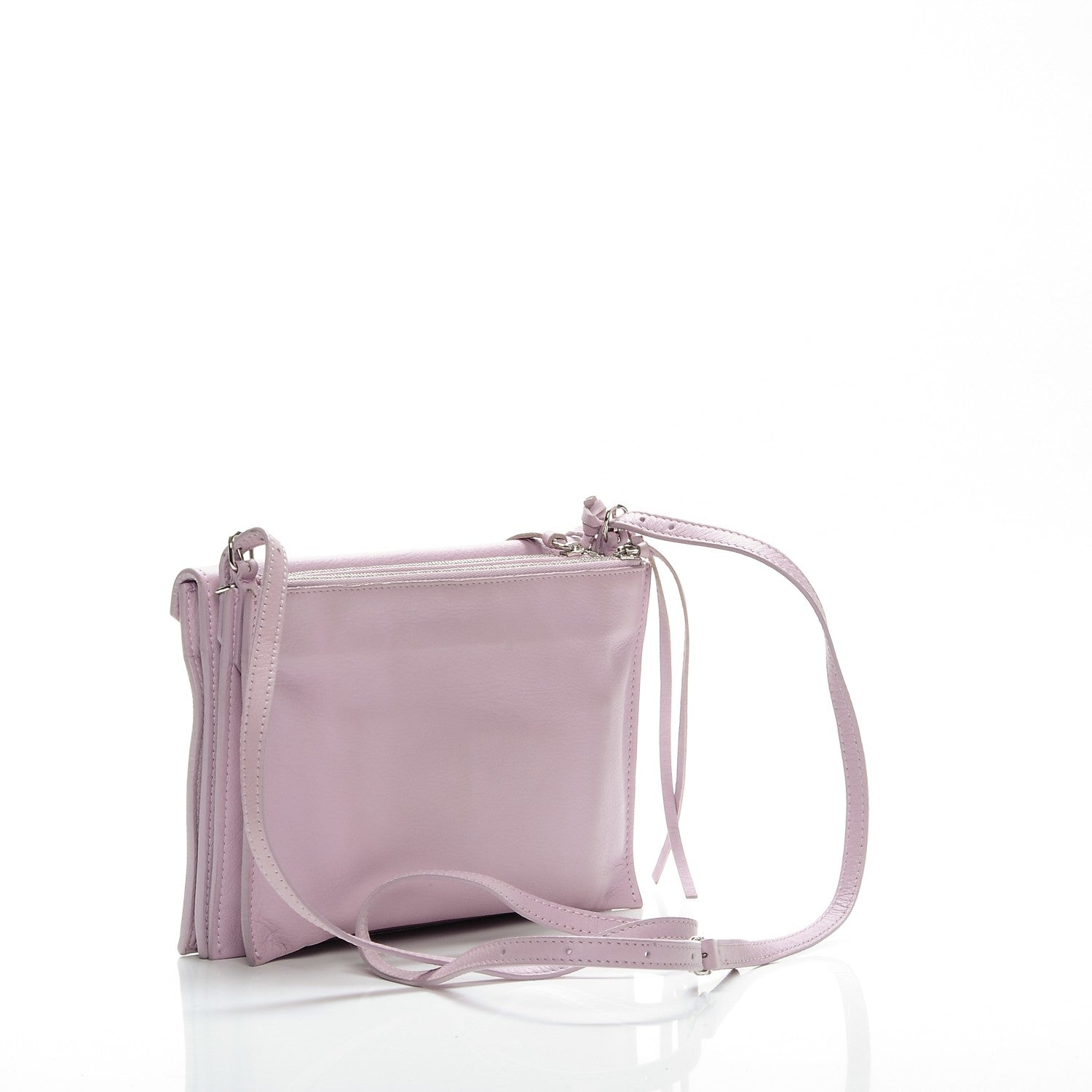 Balenciaga Calfskin Papier Mini Triple Crossbody Rose Orchid 3 of 9