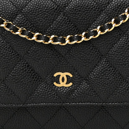 Chanel Caviar Quilted Wallet On Chain WOC Black 9 of 12