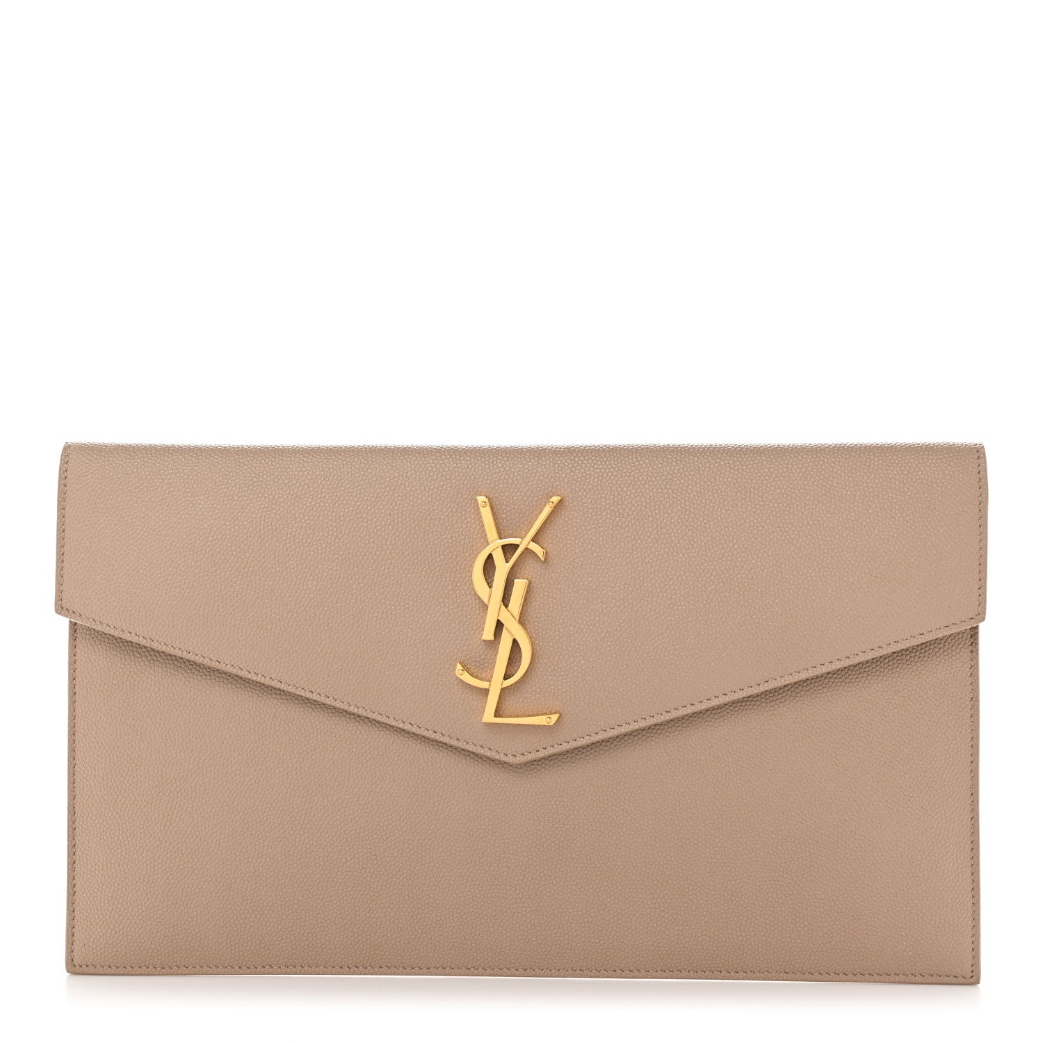 Saint Laurent Grain De Poudre Uptown Pouch Dark Beige 1 of 10