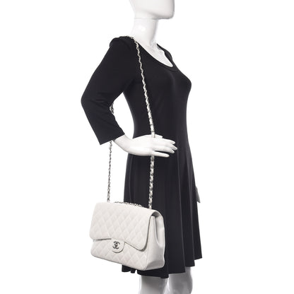 Chanel Caviar Quilted Jumbo Single Flap White 2 of 14