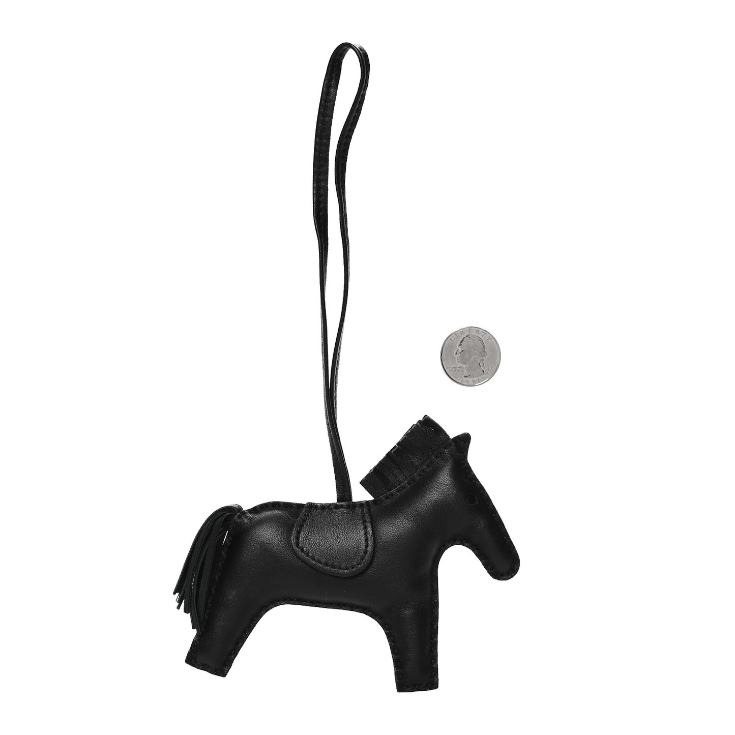 Milo Lambskin Grigri Rodeo Horse Bag Charm MM So Black