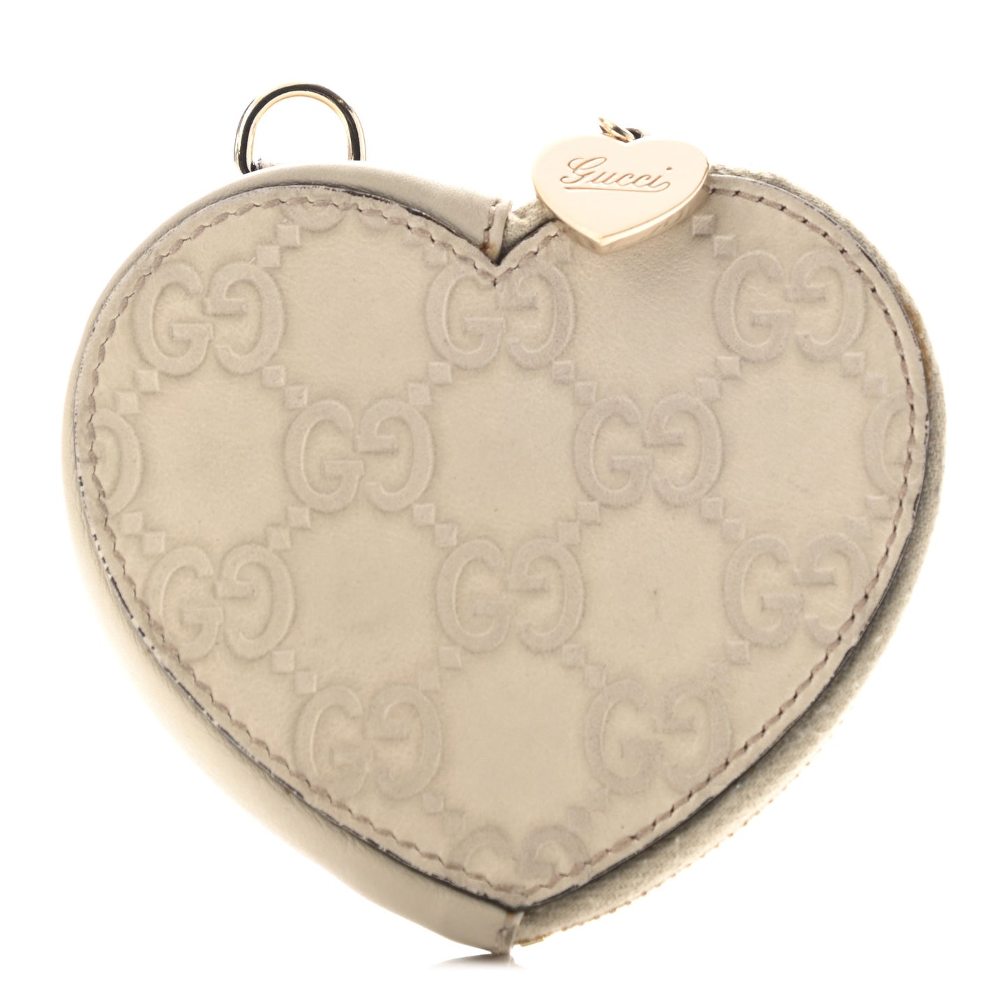 Guccissima Heart Coin Purse White