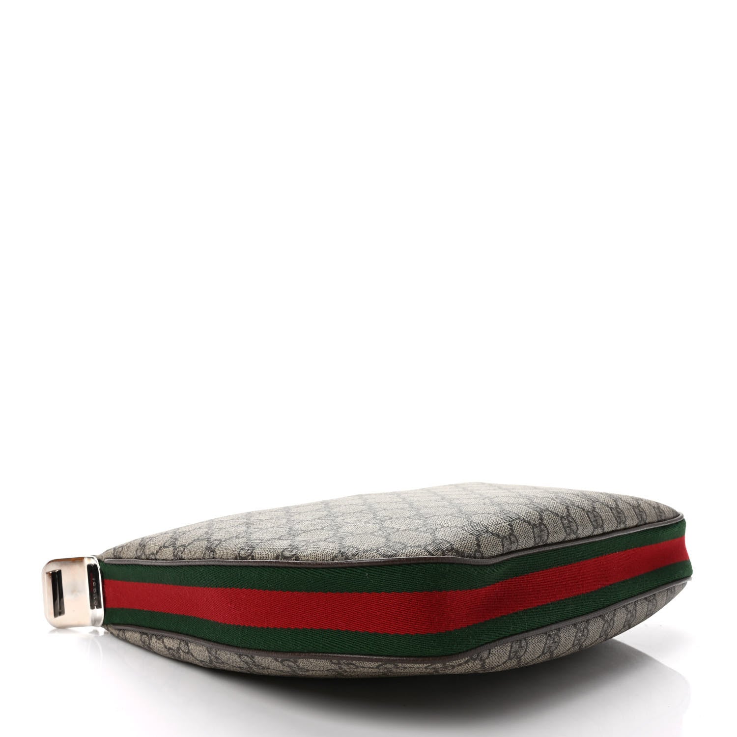 Gucci GG Supreme Monogram Textured Calfskin Web Large Attache Shoulder Bag Beige Ebony New Acero 4 of 8