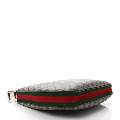 Gucci GG Supreme Monogram Textured Calfskin Web Large Attache Shoulder Bag Beige Ebony New Acero 4 of 8