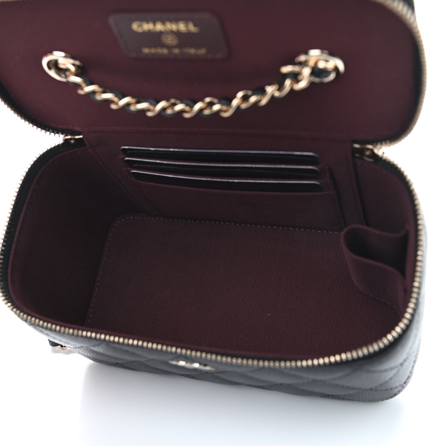 Chanel Caviar Quilted Small Vanity Case With Chain Black 5 of 9