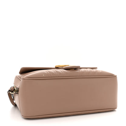 Gucci Calfskin Matelasse Sylvie Web Small GG Marmont Top Handle Shoulder Bag Porcelain Rose 4 of 15