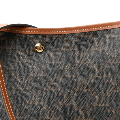 Celine Triomphe Canvas Calfskin Shopper Tote Tan 8 of 10