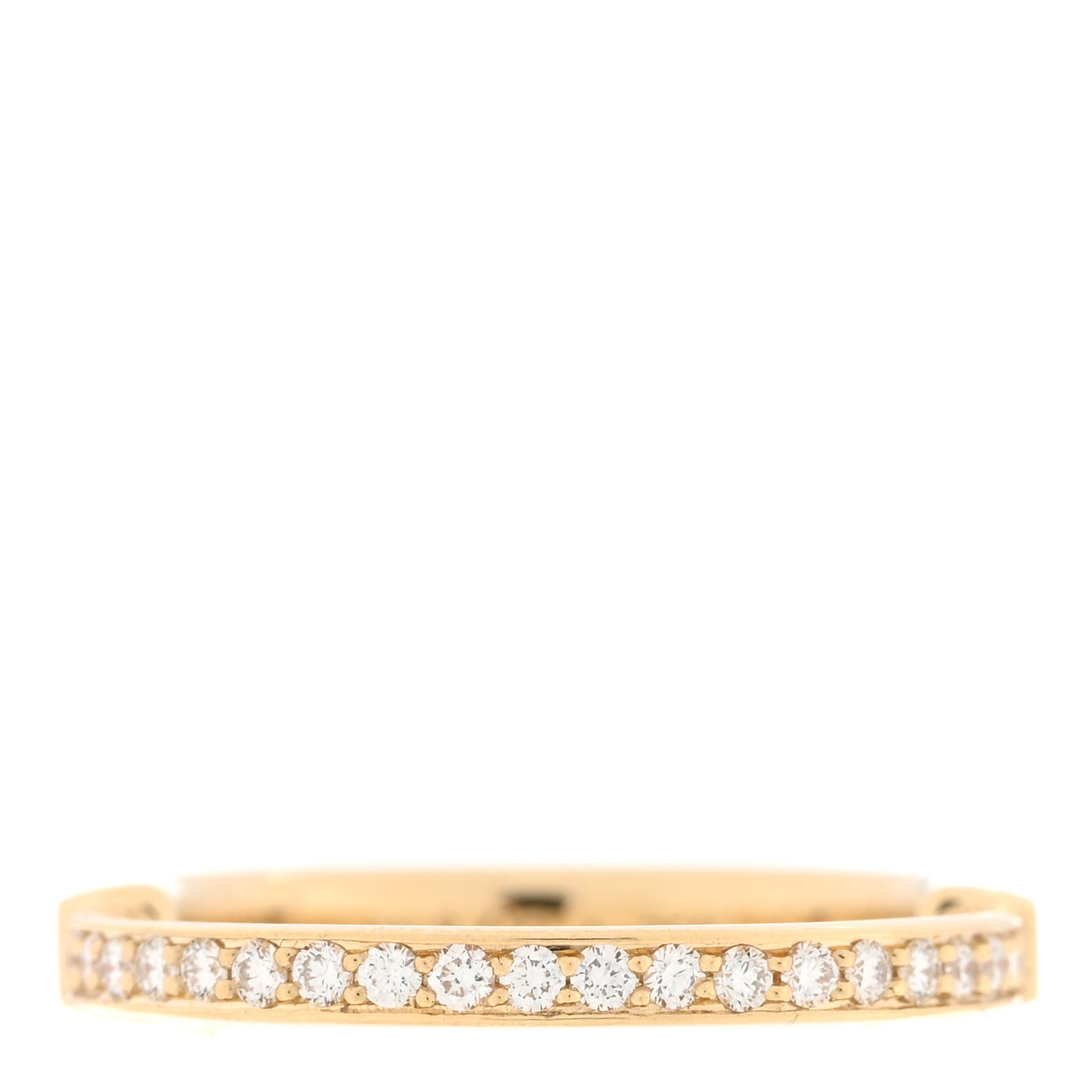 18K Yellow Gold Diamond Lock Ring 53 6.5