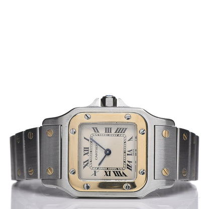 Cartier Stainless Steel 18K Yellow Gold 24mm Santos De Cartier Galbee Quartz Watch 3 of 8