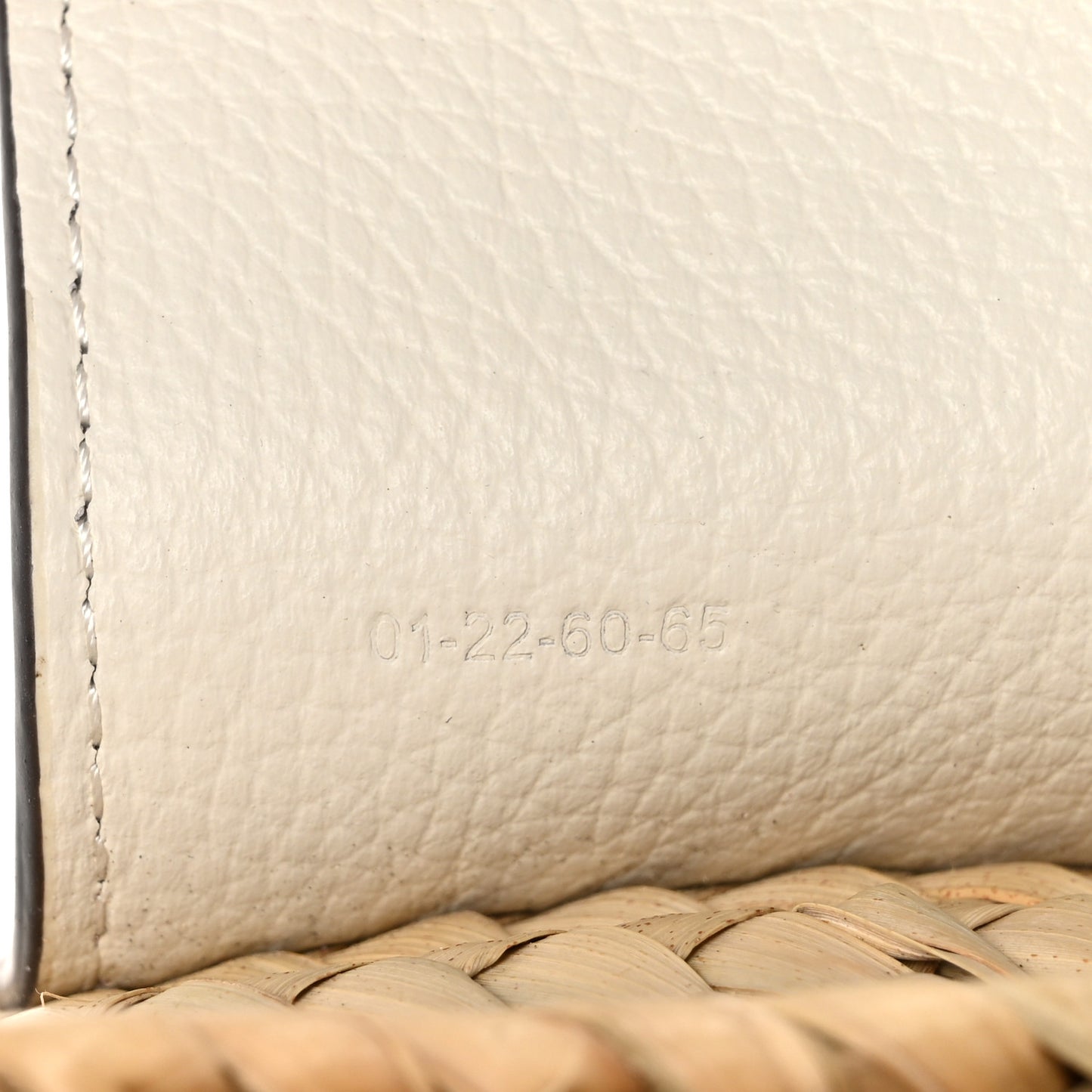 Raffia Calfskin Marcie Basket White