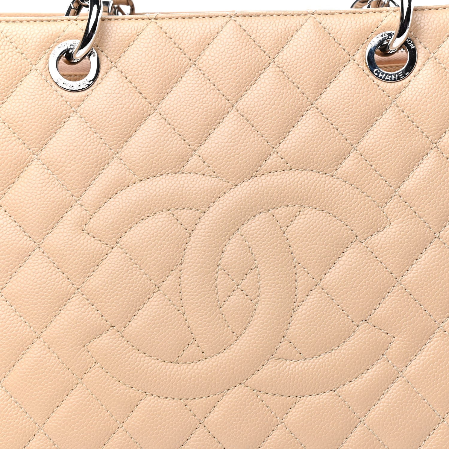 Chanel Caviar Quilted Grand Shopping Tote GST Beige Clair 10 of 11