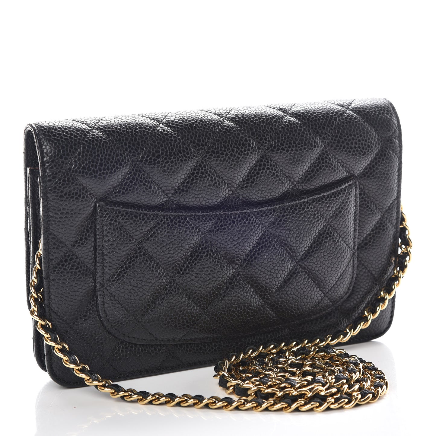 Caviar Quilted Wallet On Chain WOC Black