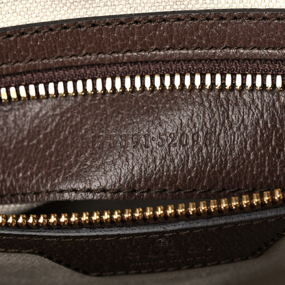 Gucci Monogram Jumbo GG Textured Dollar Calfskin Web Messenger Shoulder Bag Camel Ebony New Acero 7 of 11