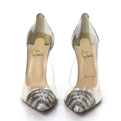Christian Louboutin Debout Glitter Sirene 100 Pumps 39 Gold Transparent 2 of 8