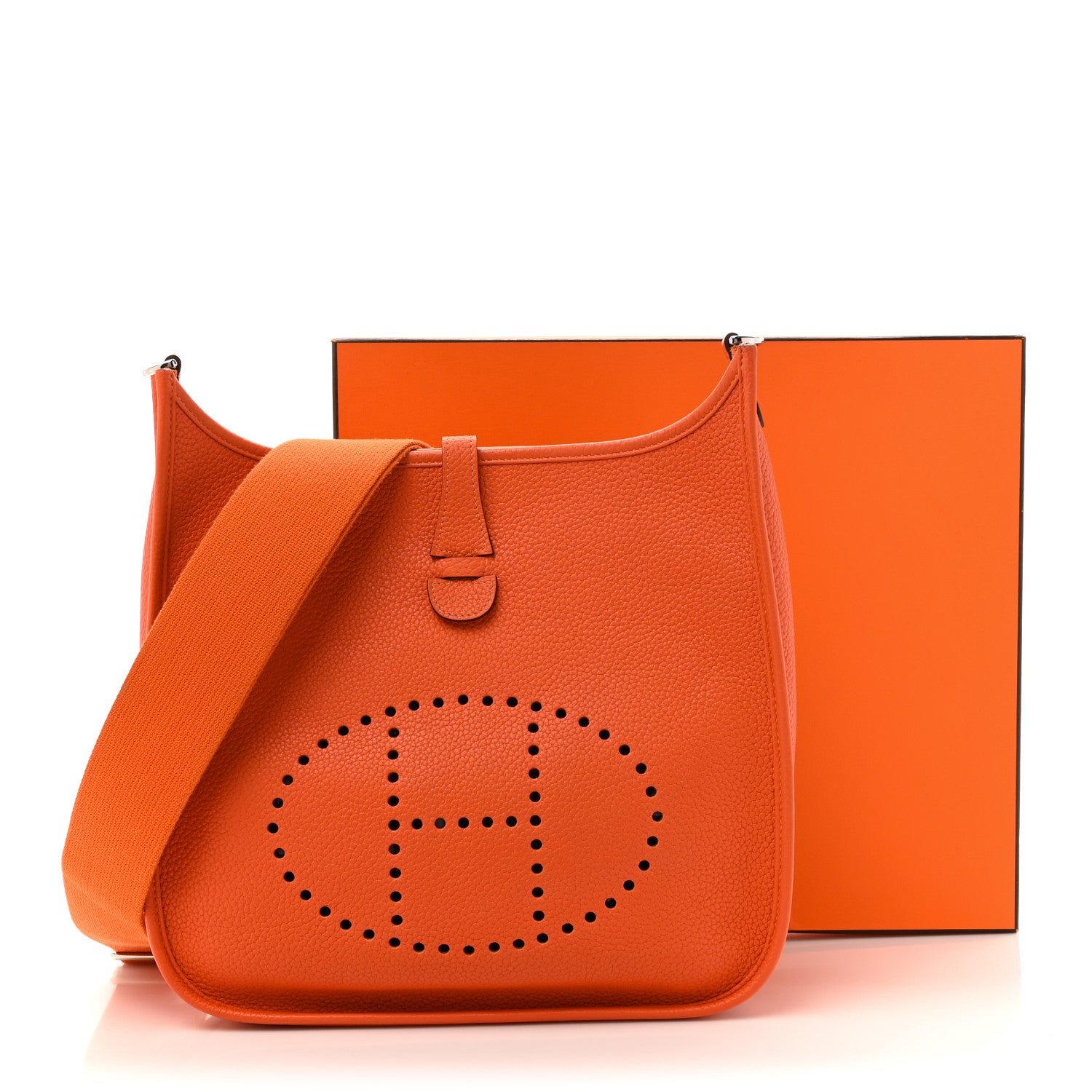 Hermes Taurillon Clemence Evelyne III PM Orange 12 of 12
