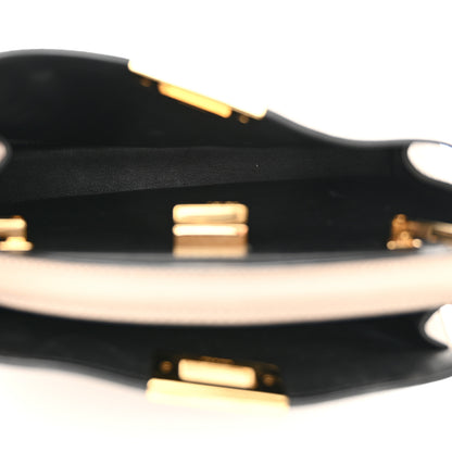 Fendi Vitello Tahiti Burro Medium Peekaboo Iconic Essentially Satchel Tortora Black 5 of 12