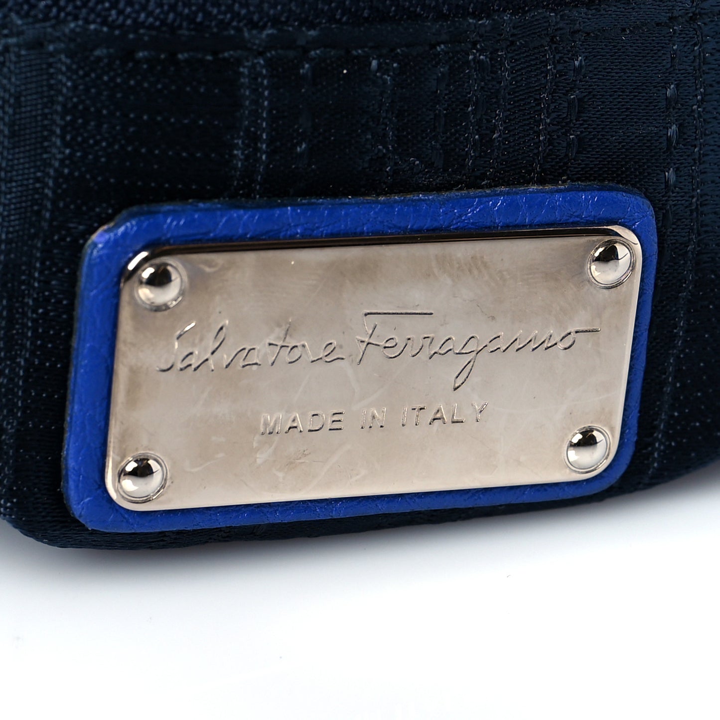 Grained Calfskin Sofia Satchel Blue