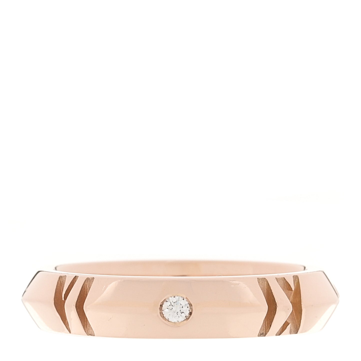 18K Rose Gold Diamond Narrow Atlas X Closed Ring 56 7.5