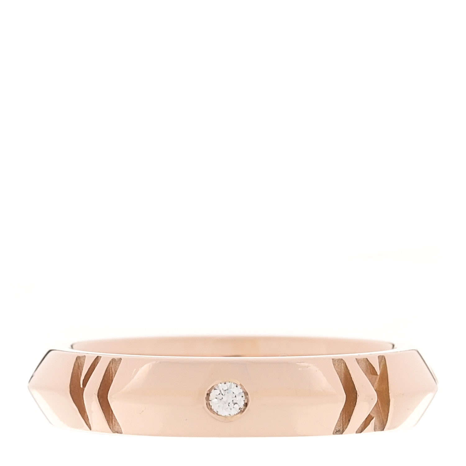 Tiffany 18K Rose Gold Diamond Narrow Atlas X Closed Ring 56 7.5 1 of 4