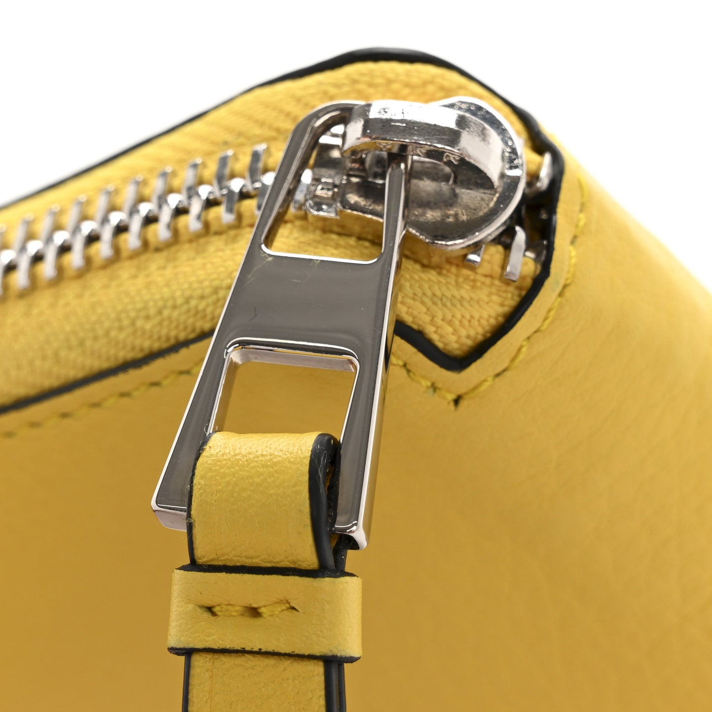 Calfskin Puzzle Zip Around Wallet Ochre Yellow