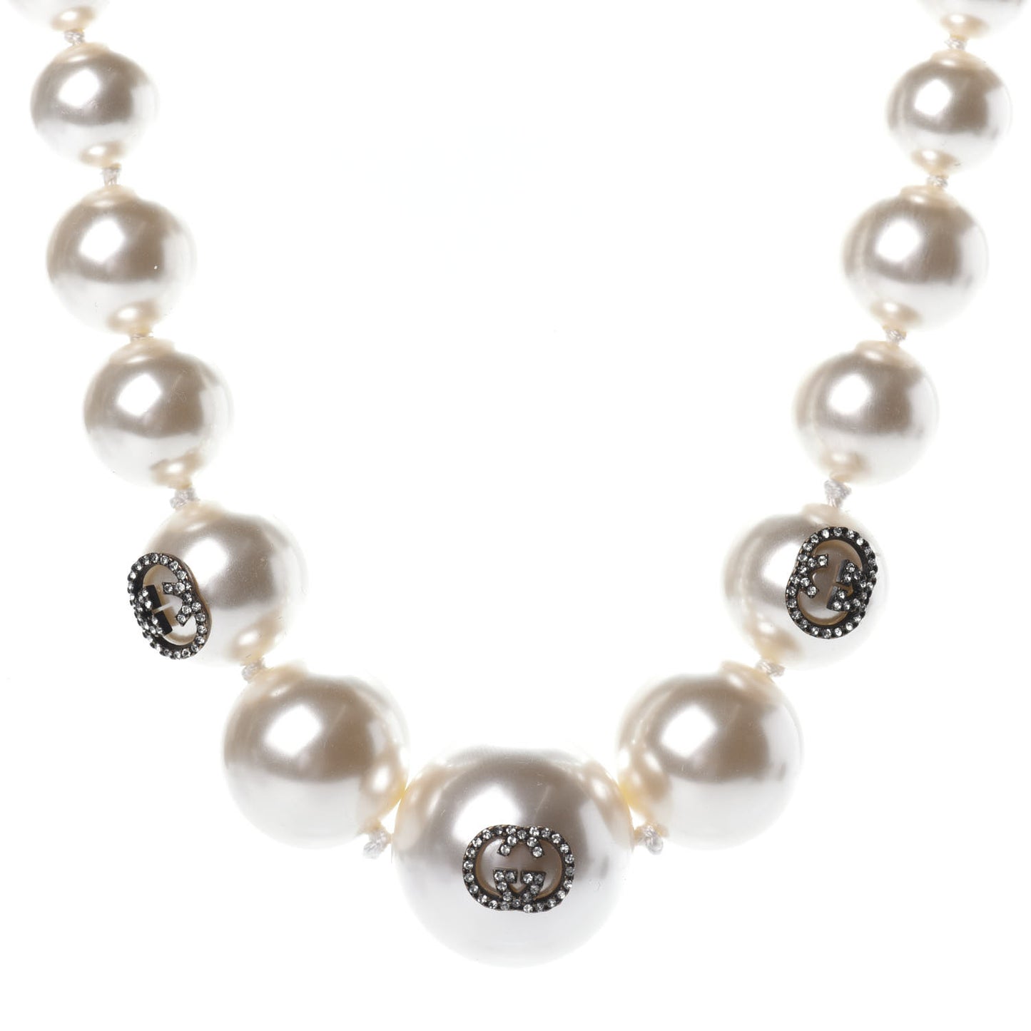 Crystal Pearl Strawberry Necklace Gold