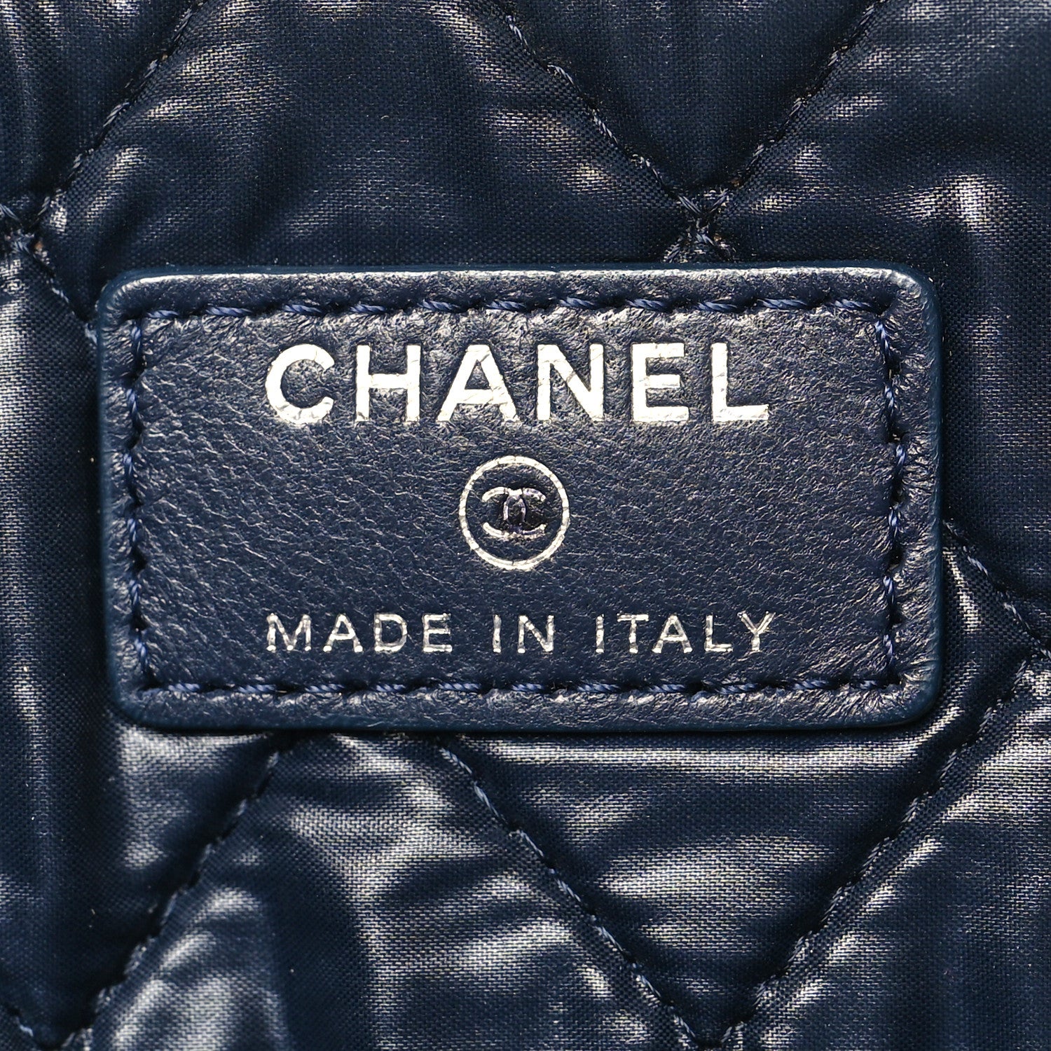 Chanel Lambskin Large Airline Zipper Cosmetic Case Blue Black Red 6 of 14