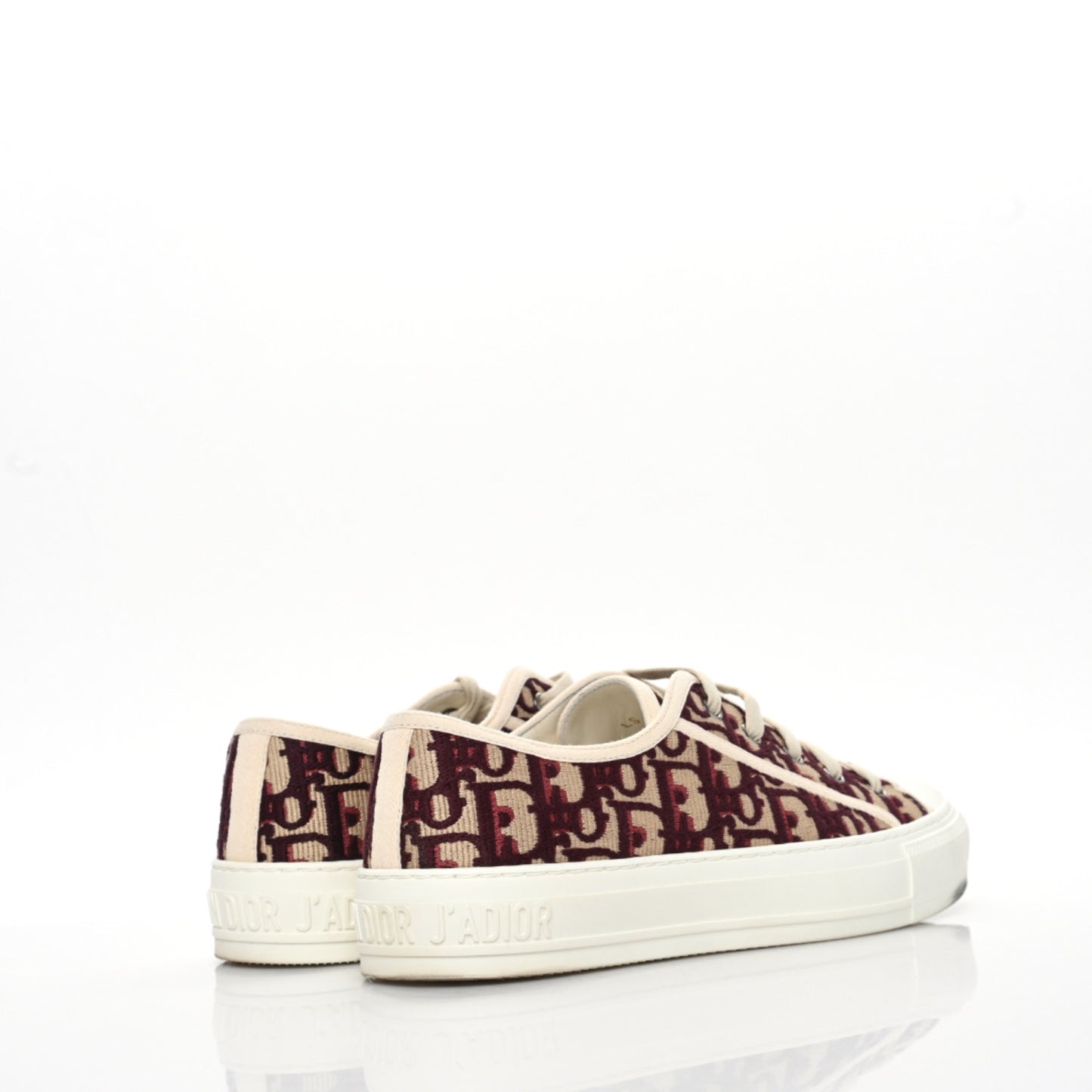 Canvas Oblique Walk'N'Dior Low Top Sneakers 38.5 Deep Amaranth