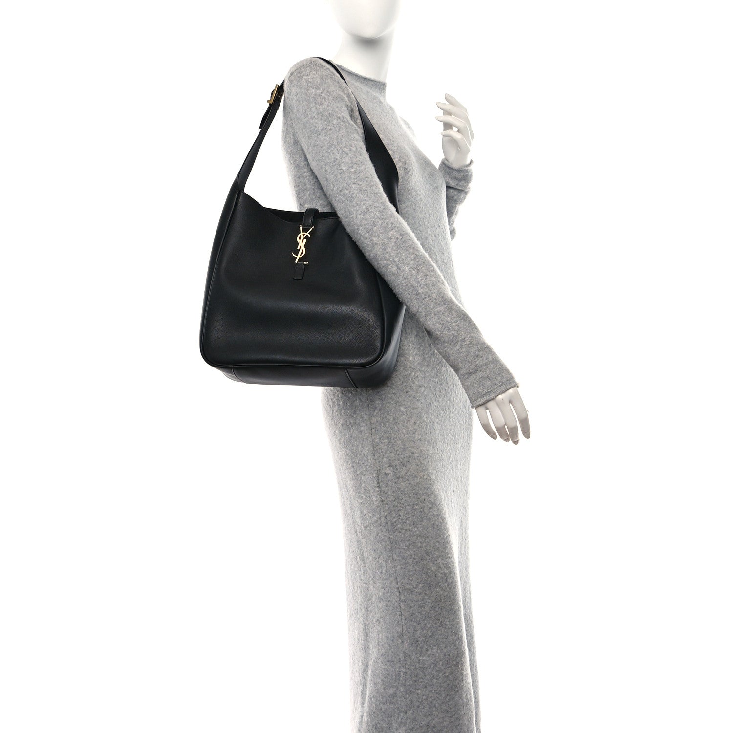 Saint Laurent Smooth Calfskin Large Le 5 A 7 Soft Hobo Black 2 of 10