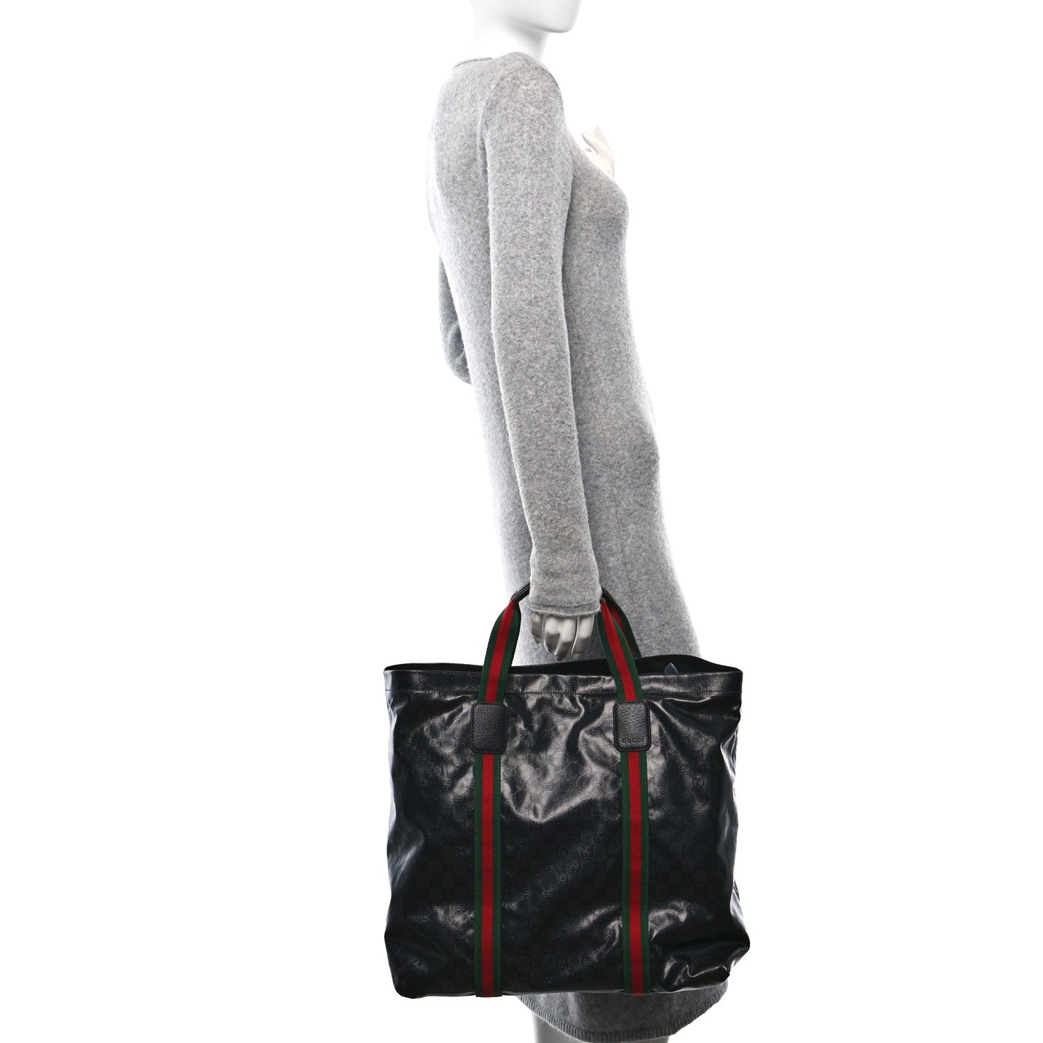 Gucci Crystal GG Monogram Web Tote Black 2 of 10