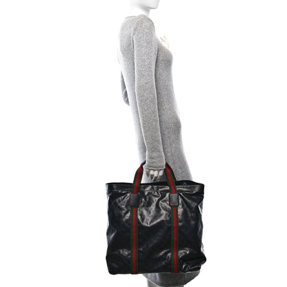 Gucci Crystal GG Monogram Web Tote Black 2 of 10