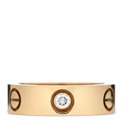 Cartier 18K Yellow Gold 3 Diamond 5.5mm LOVE Ring 51 5.75 1 of 4