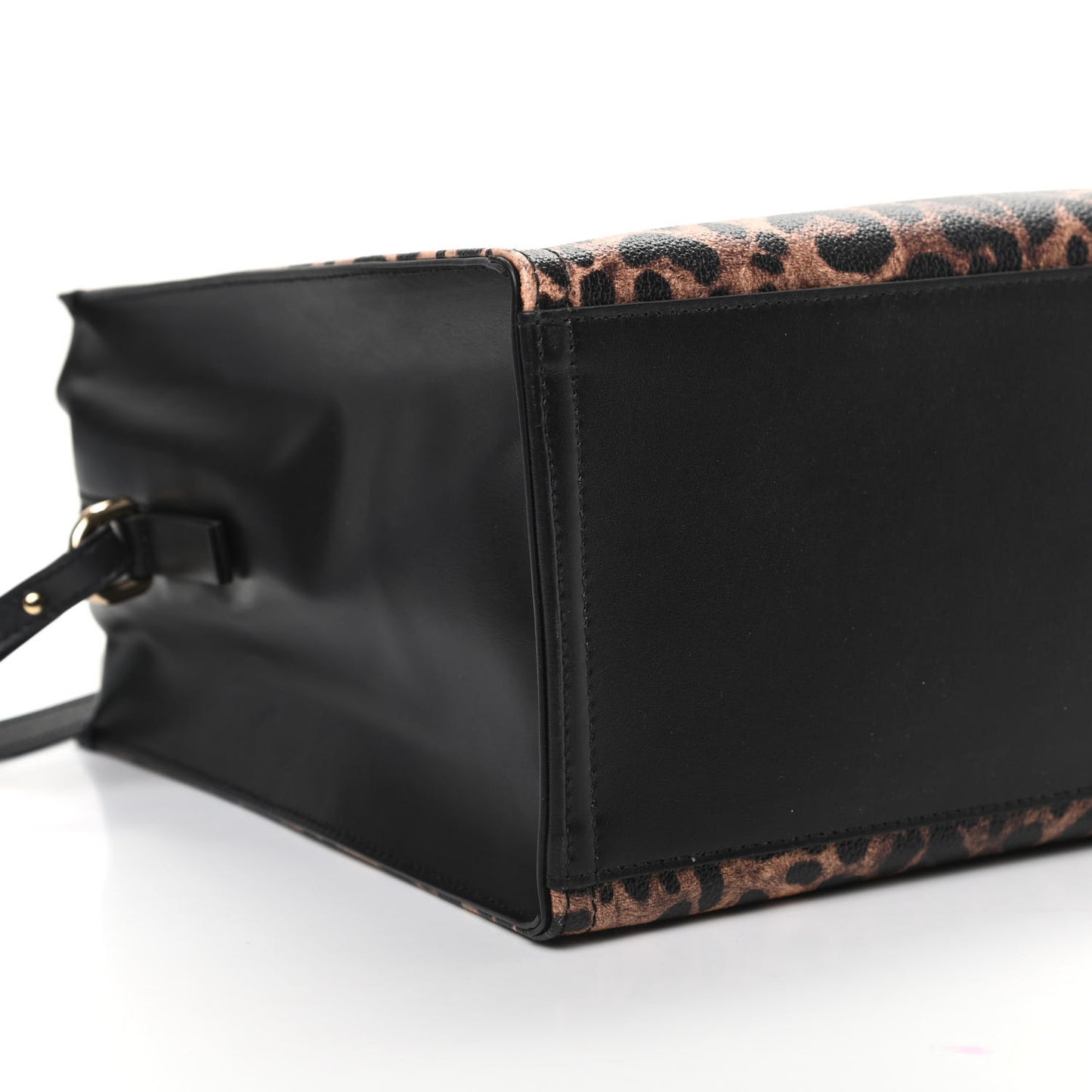 Dauphine Leopard Logo Market Bag Black