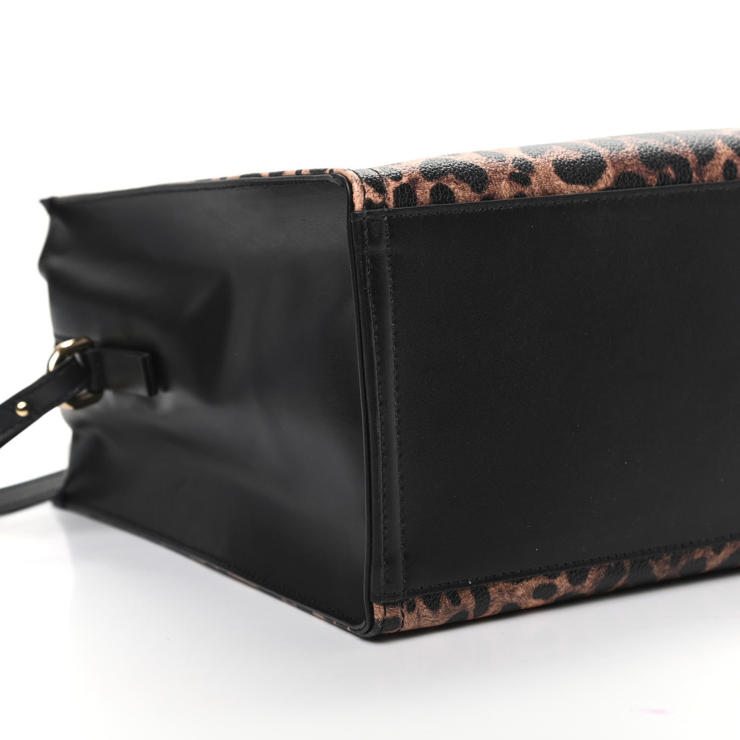 Dolce & Gabbana Dauphine Leopard Logo Market Bag Black 7 of 8