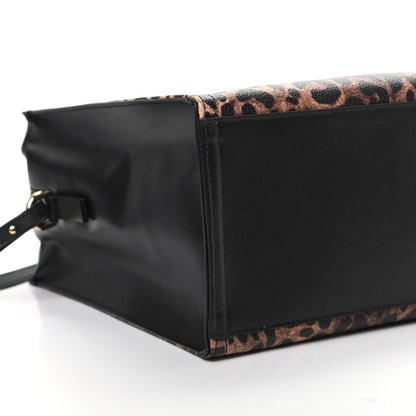 Dolce & Gabbana Dauphine Leopard Logo Market Bag Black 7 of 8